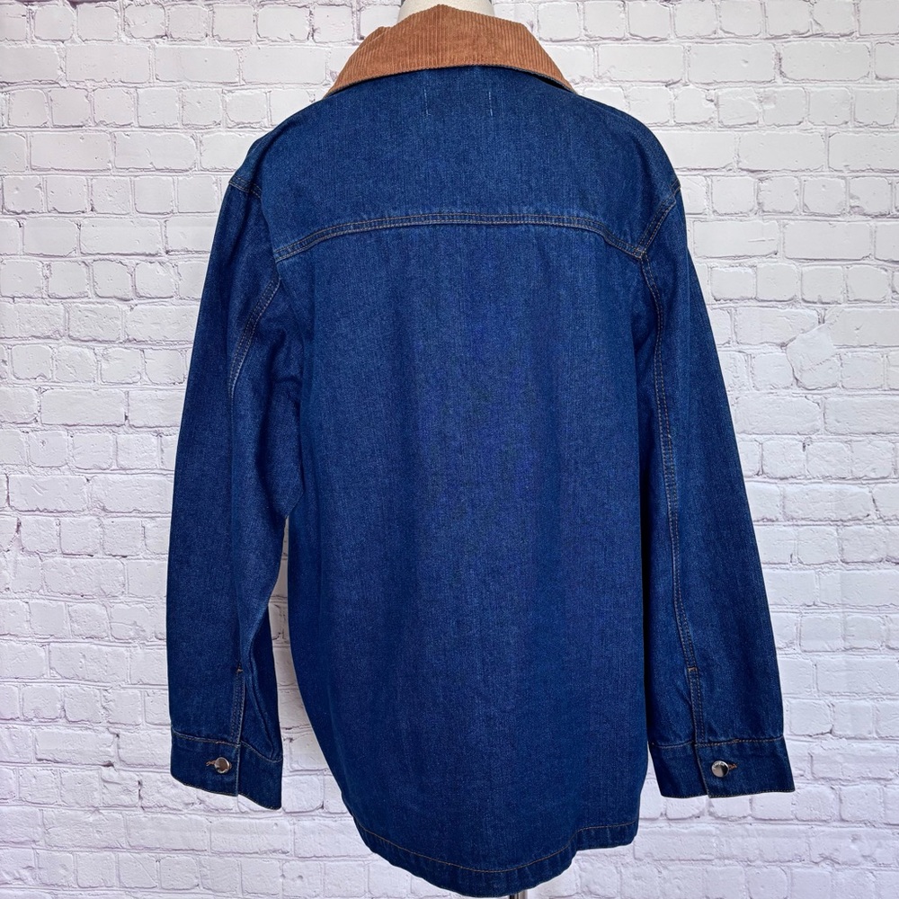VIGOSS Oversized Denim Barn Jacket with Corduroy Collar--NWT--L - Picture 11 of 16